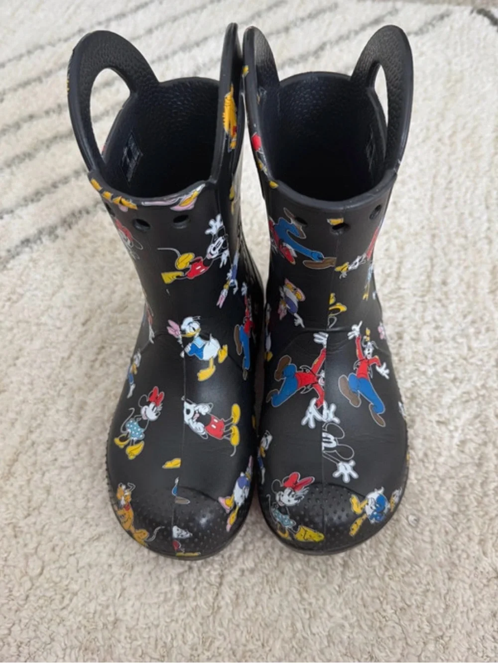 Kids Black Character Rain Boots with Mickey & Friends